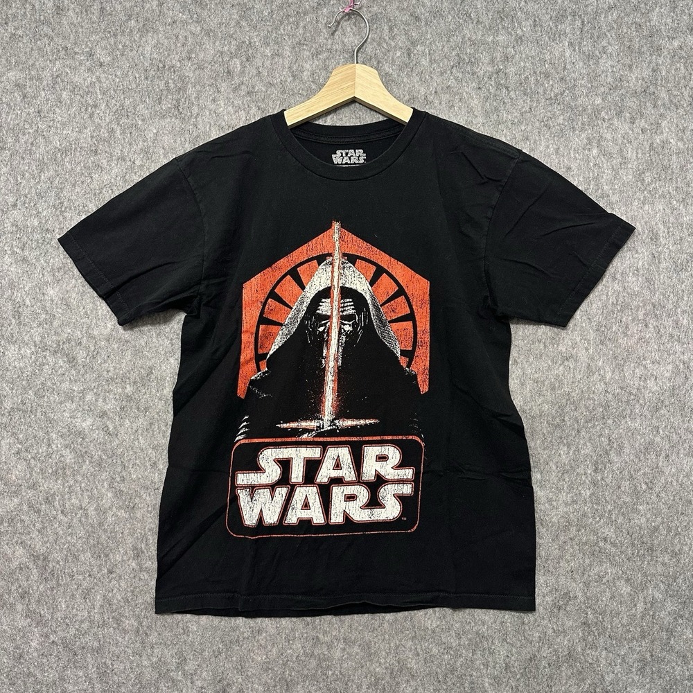 Star Wars Kylo Ren Graphic T-Shirt Black Red Logo Sz M Men's/Unisex